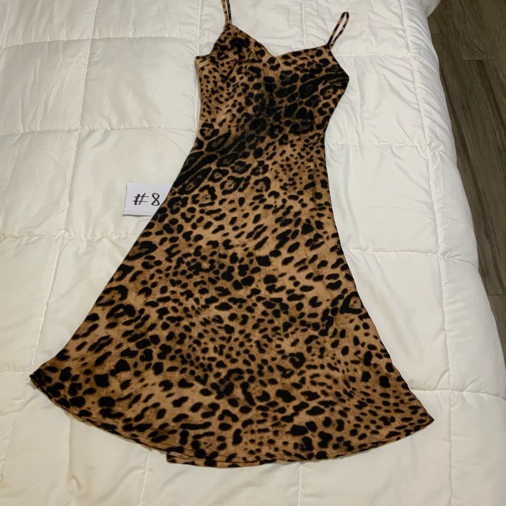 Forever 21 Brown Leopard Print Midi Dress